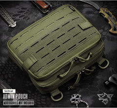 Tactical Molle Admin Pouch of Laser Cut Design, Utility Pouches Molle Attachment Military Medical EMT Organizer with Map Pocket EDC EMT Pack IFAK Tool Holder