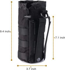 Upgraded Sports Water Bottles Pouch Bag, Tactical Drawstring Molle Water Bottle Holder Tactical Pouches, Travel Mesh Water Bottle Bag Tactical Hydration Carrier