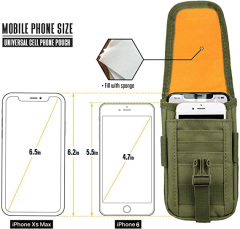 Tactical Phone Pouch Molle, Smartphone Holster Bag EDC Utility Cellphone Lock Card Holder Organizer Fit for Waist Belt Case