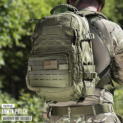 Tactical Molle Admin Pouch of Laser Cut Design, Utility Pouches Molle Attachment Military Medical EMT Organizer with Map Pocket EDC EMT Pack IFAK Tool Holder