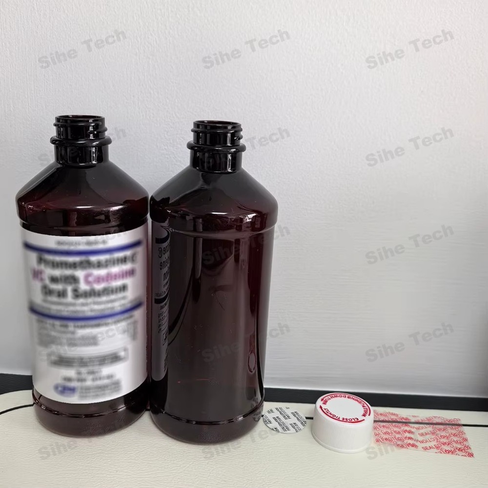 473ml 16oz 473ml Empty PAI Red Cough Syrup Lean Bottles Medicine Arch Plastic Bottle with Qr Code and Seals