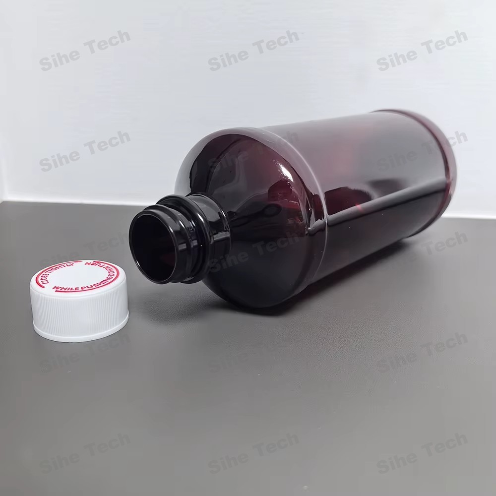 16 Oz Wockhardt Quagen Bottle Amber PET Contour Bottle With Label Sticker And Seal Strip