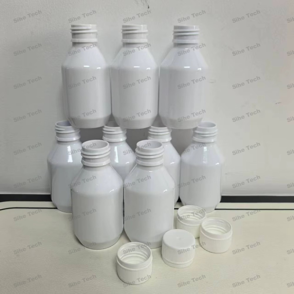 125ml Empty White Plastic Bottle PET Round Bottle with Tuscosed Labels and Box