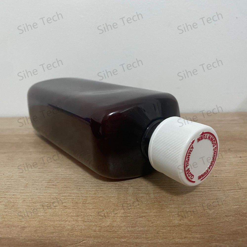 16 OZ Amber Pet Plastic Bottle 473ml Square and Round Plastic Toseina Bottles with Spray Top or CRC Cap and Red Cap Top