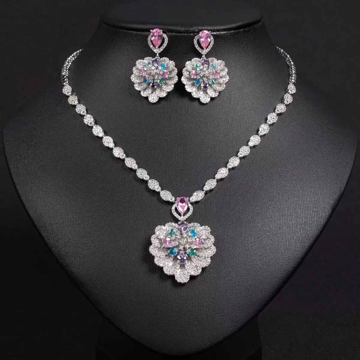 Heart-Shaped Flowers Fashion Jewelry Set