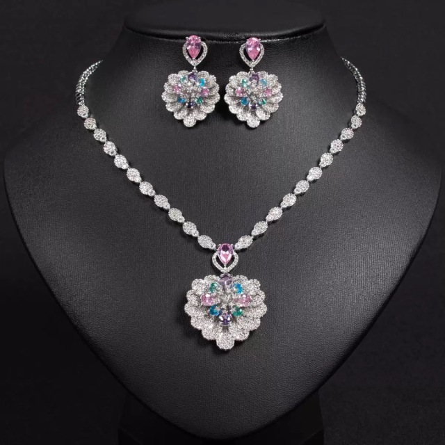 Heart-Shaped Flowers Fashion Jewelry Set