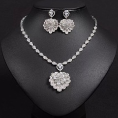 Heart-Shaped Flowers Fashion Jewelry Set