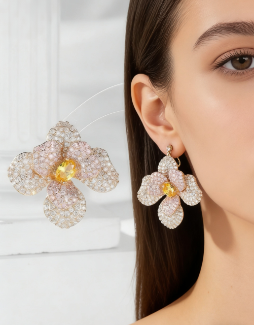 Flower Zircon Earrings