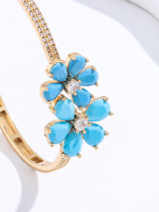 Blue Double Flower Bracelet