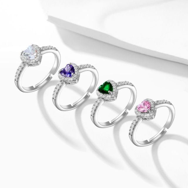 Colored Heart-shaped Rings