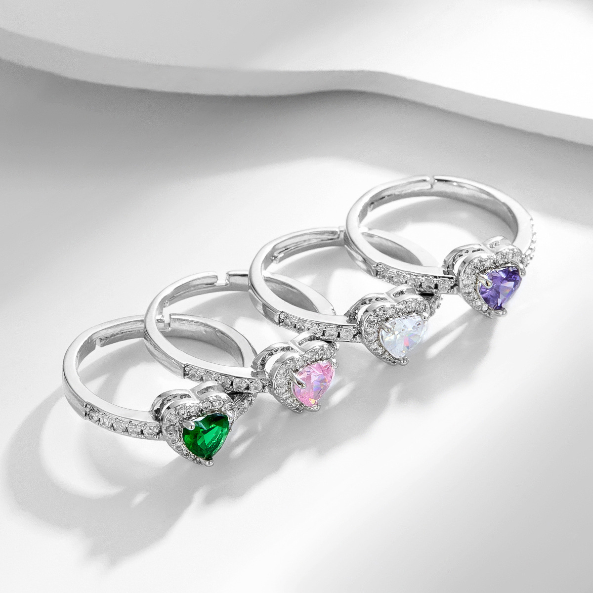 Colored Heart-shaped Rings