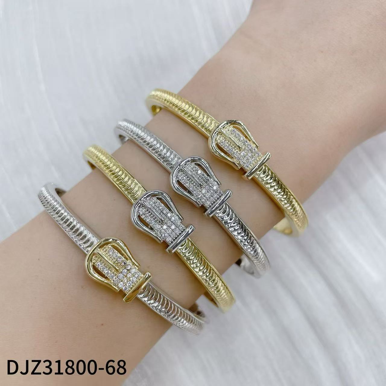 Double Color Plated Luxury  Women Belt Bangle