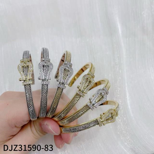 Double Color Plated Luxury  Women Belt Bangle