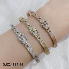 Double Color Plated Luxury  Women Belt Bangle