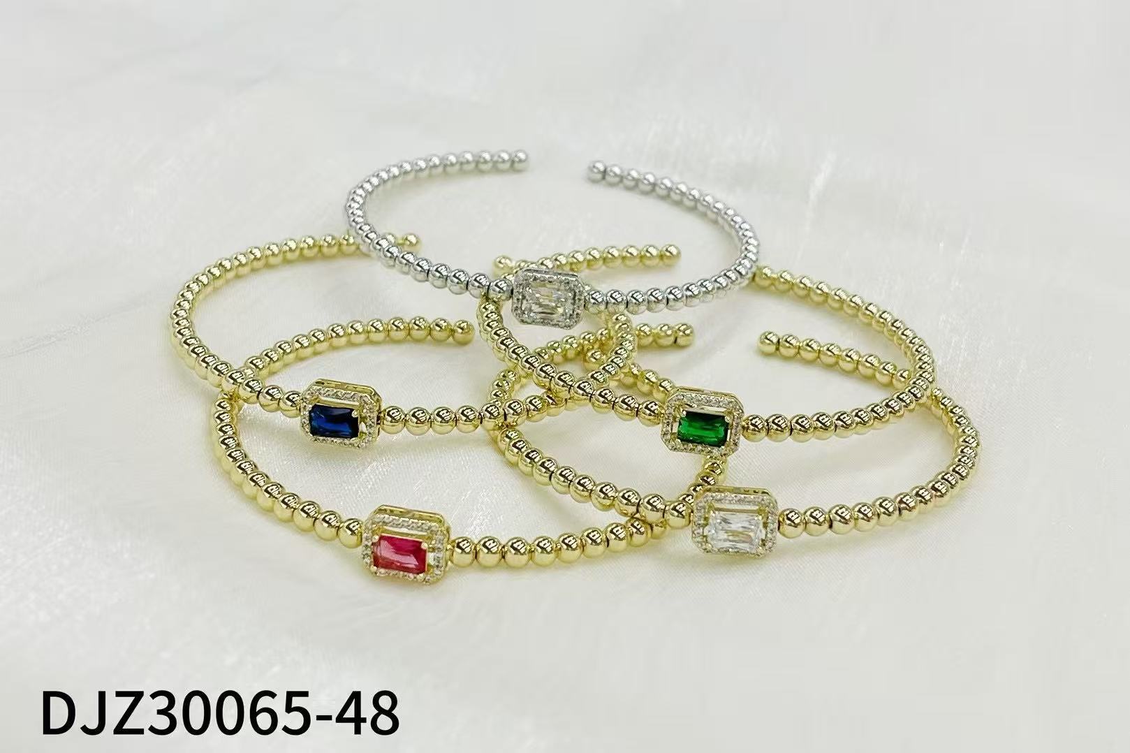 Fashion Brass Colorful Beaded Cuff Bracelet