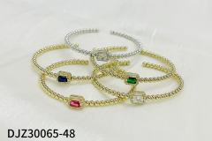 Fashion Brass Colorful Beaded Cuff Bracelet