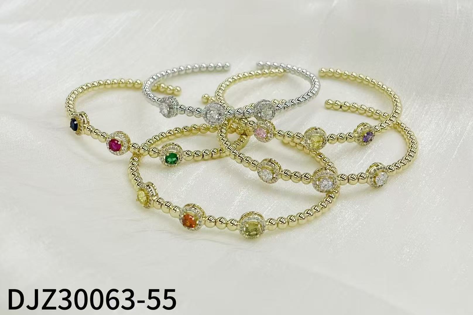 Fashion Brass Colorful Beaded Cuff Bracelet