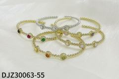Fashion Brass Colorful Beaded Cuff Bracelet