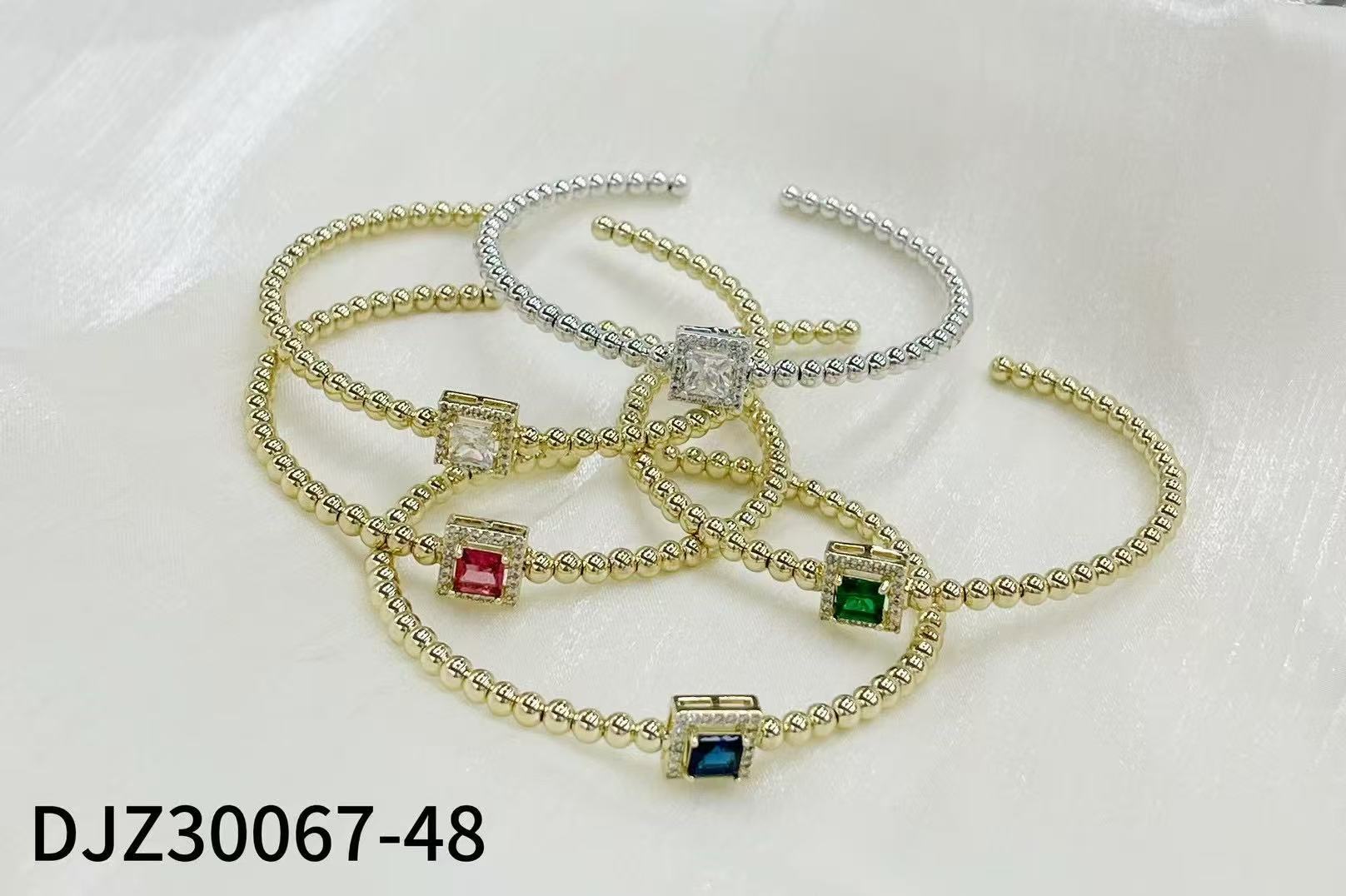 Fashion Brass Colorful Beaded Cuff Bracelet