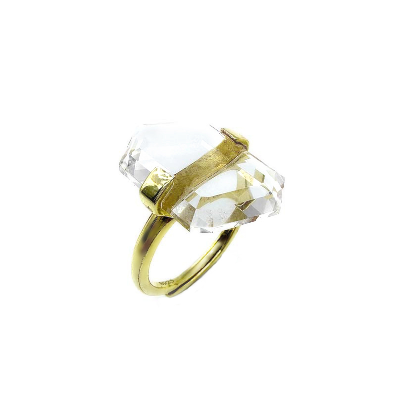 Shinecrys-clear quartz S925 ring