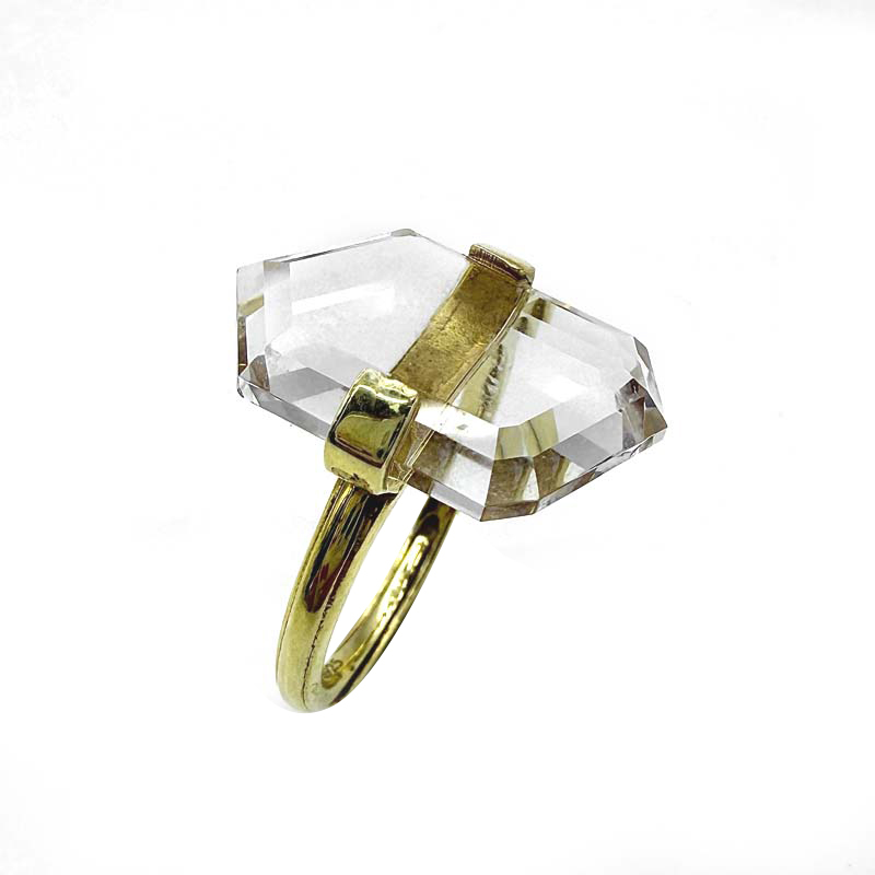 Shinecrys-clear quartz S925 ring