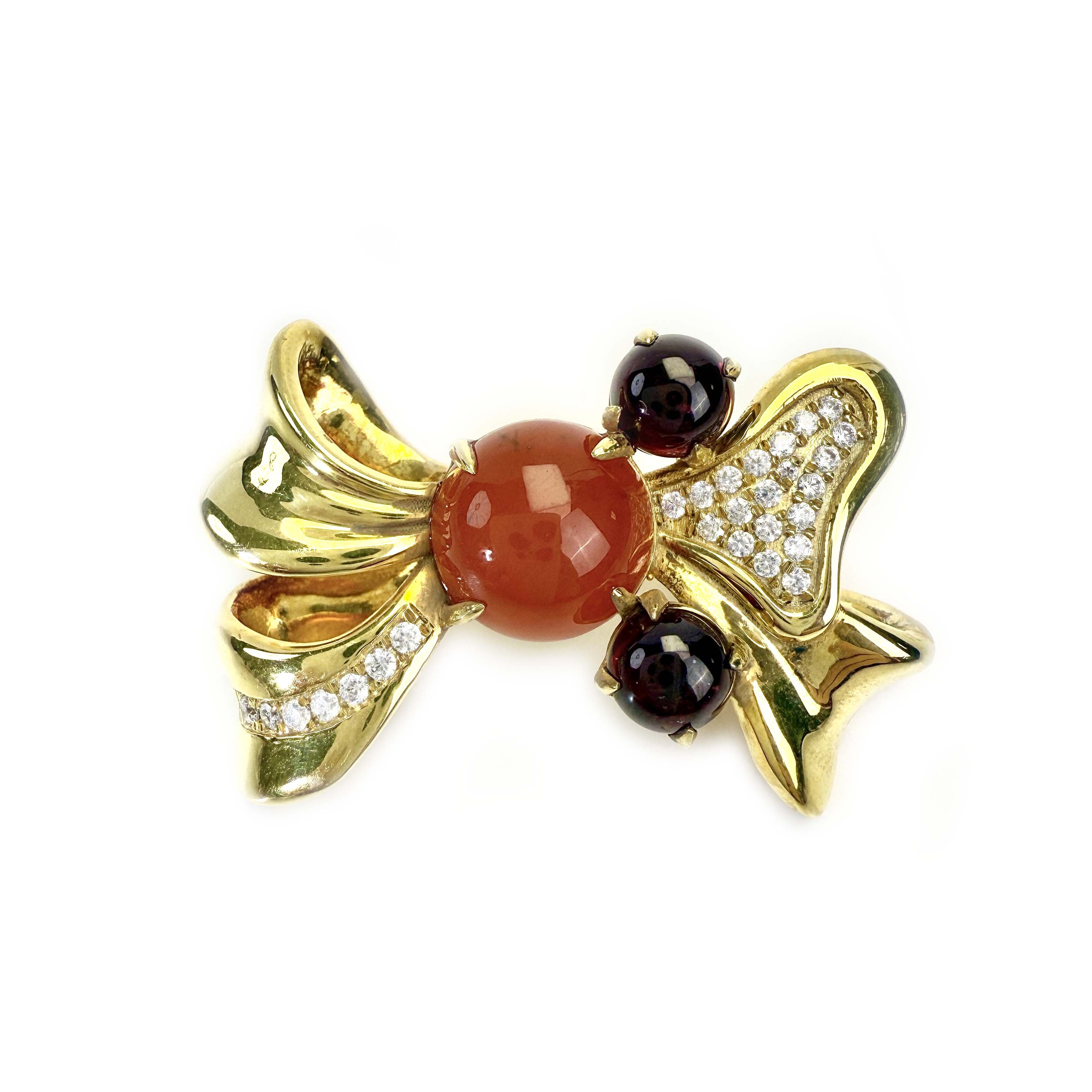 Shinecrys-red crystal S925 brooch
