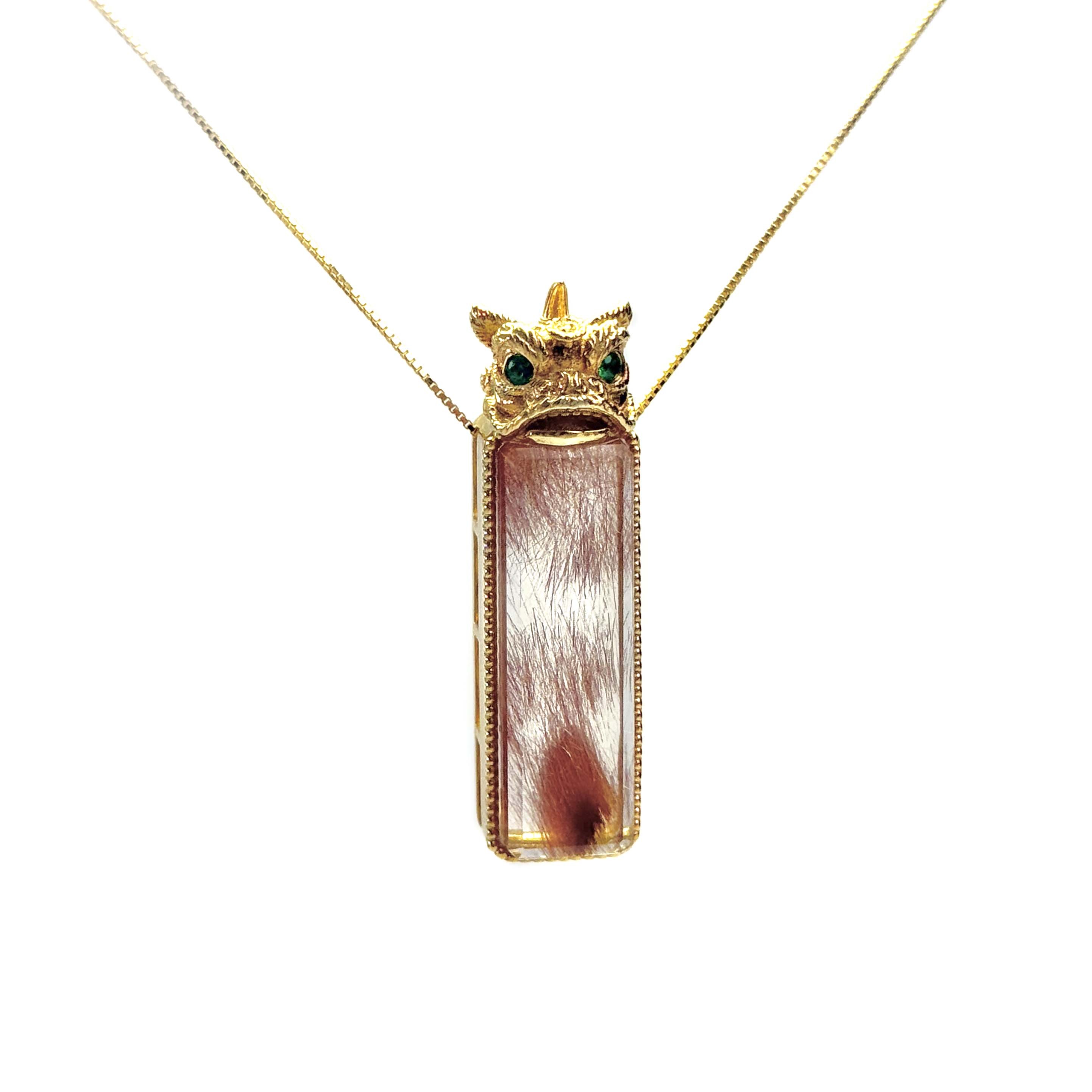 Shinecrys-red rabbit hair crystal S925 pedant