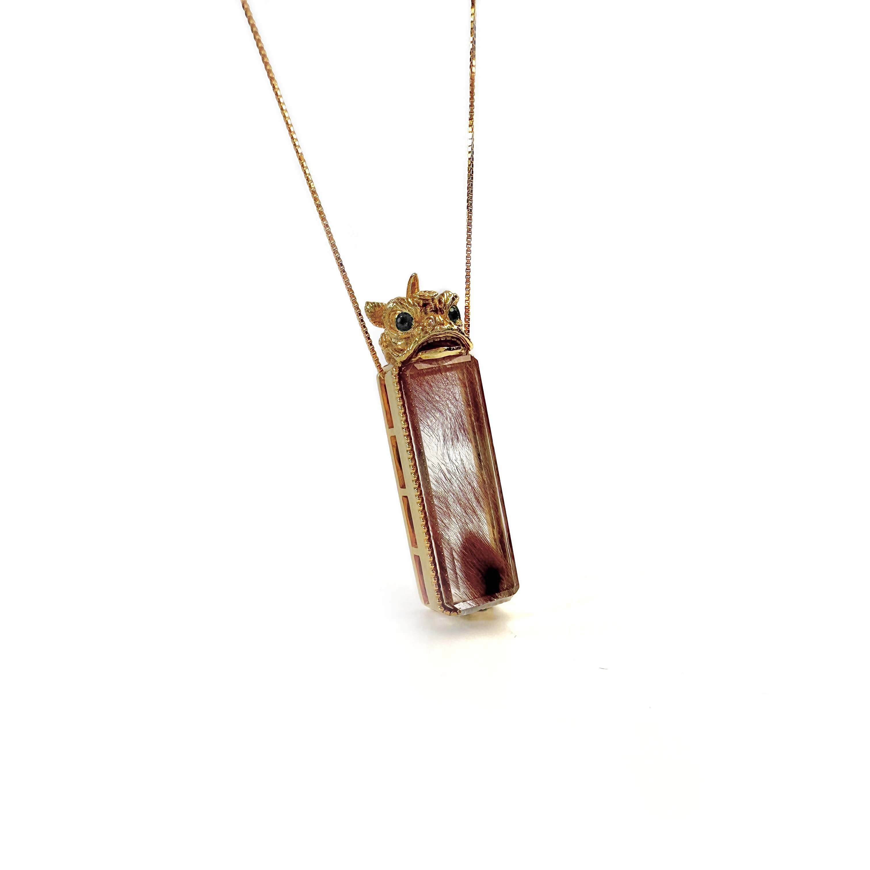 Shinecrys-red rabbit hair crystal S925 pedant