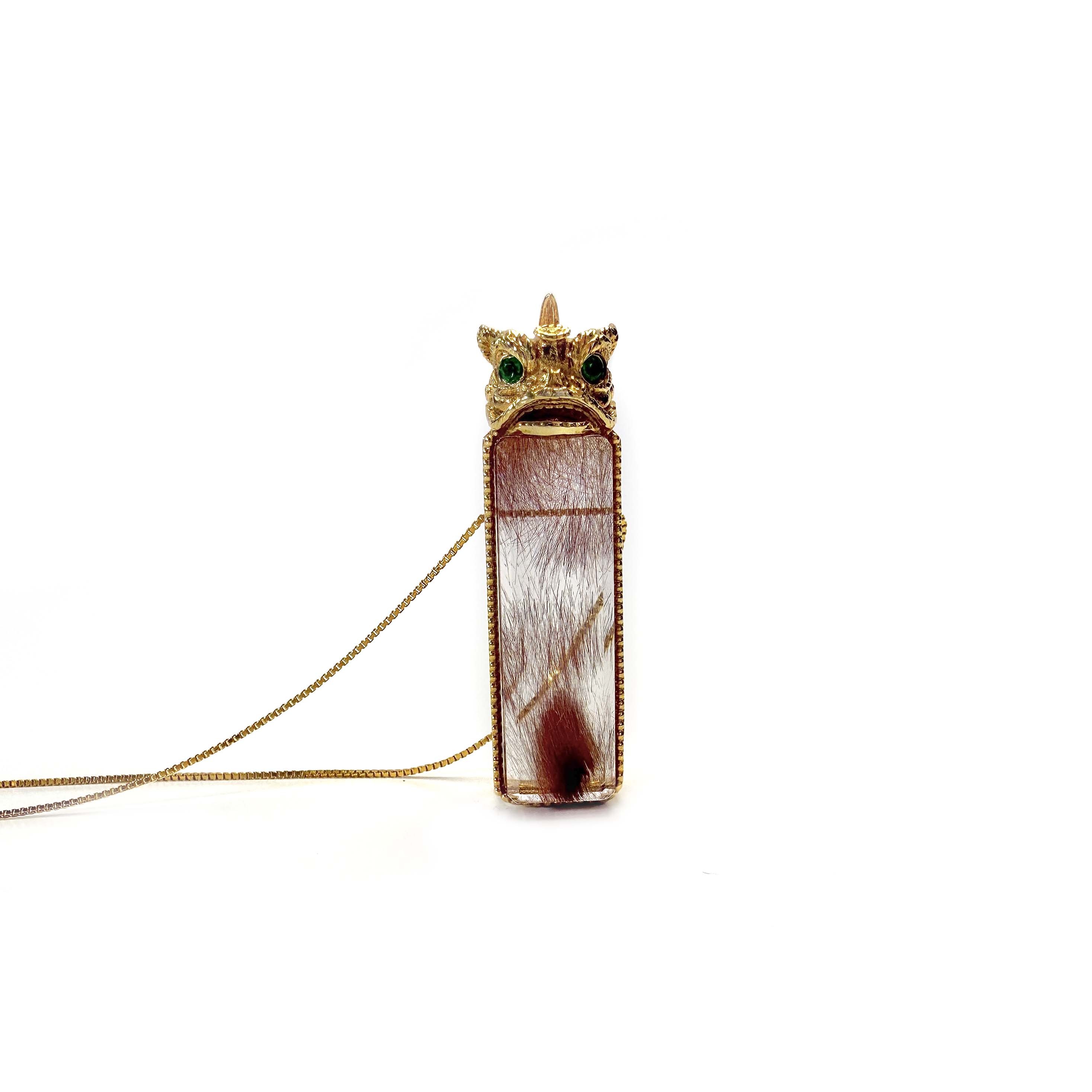 Shinecrys-red rabbit hair crystal S925 pedant