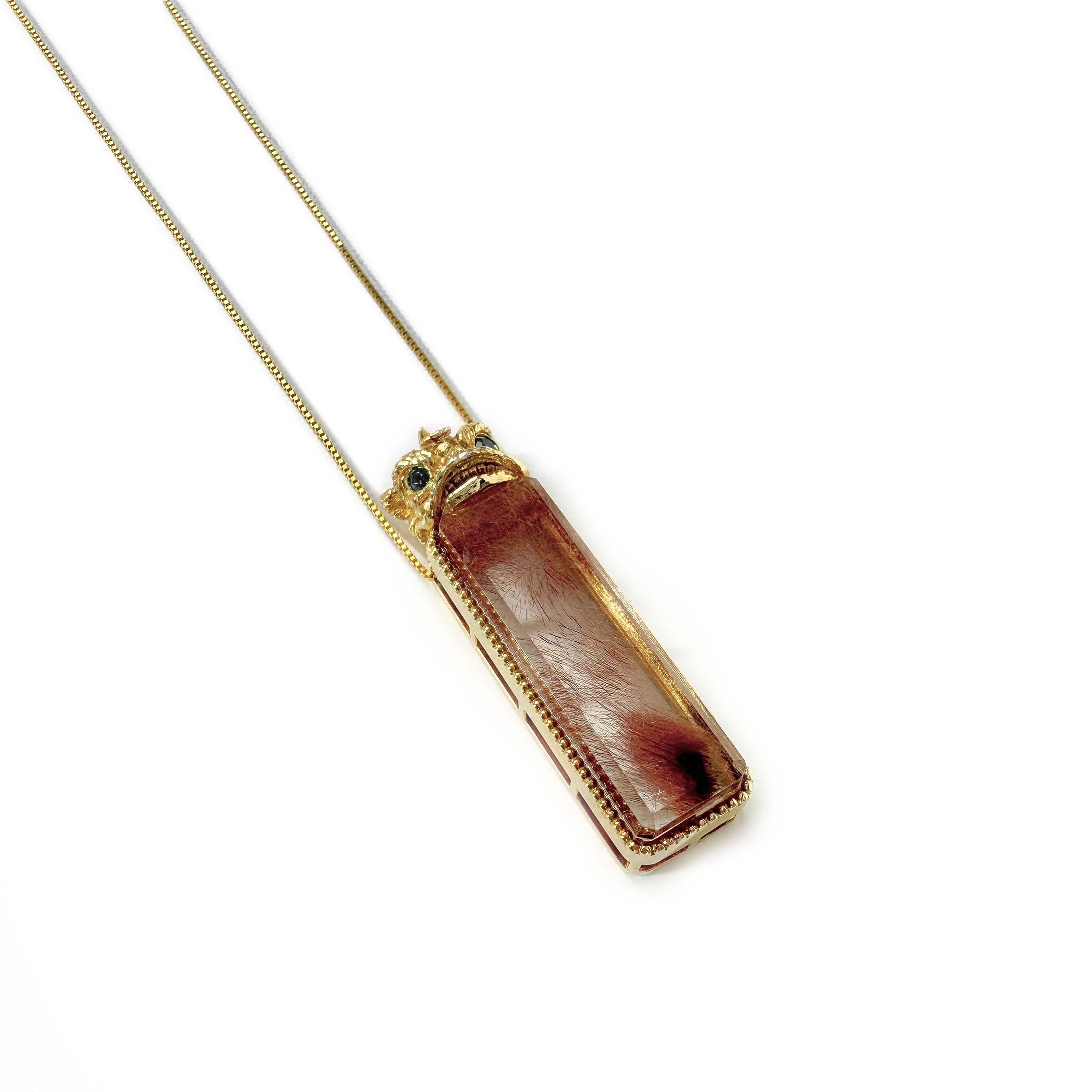 Shinecrys-red rabbit hair crystal S925 pedant