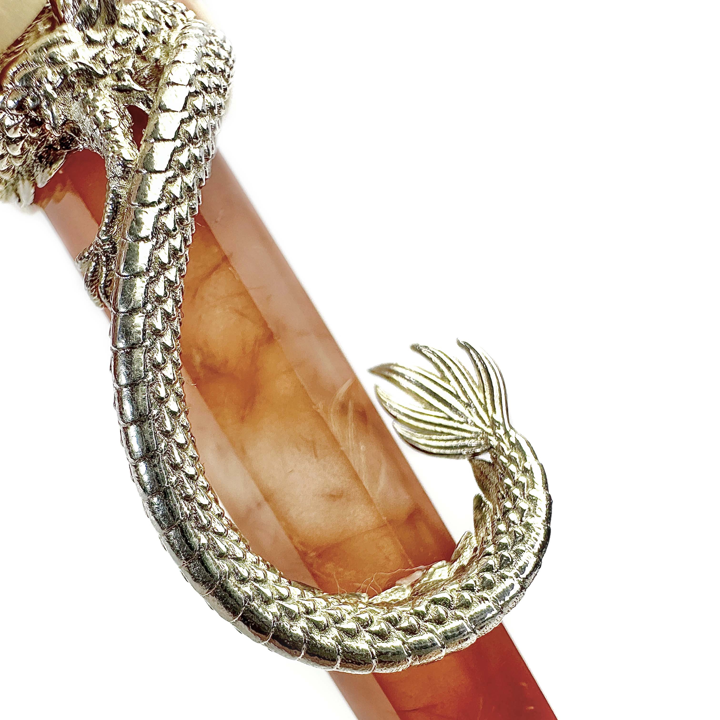 Shinecrys-red crystal silver dragon S925 pendant