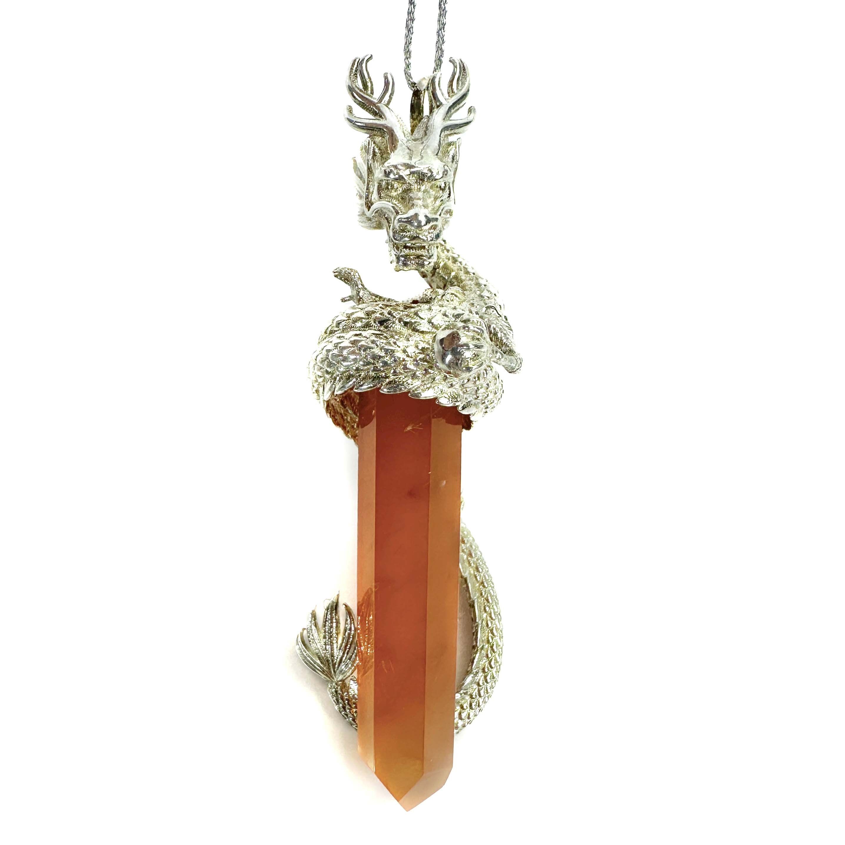 Shinecrys-red crystal silver dragon S925 pendant