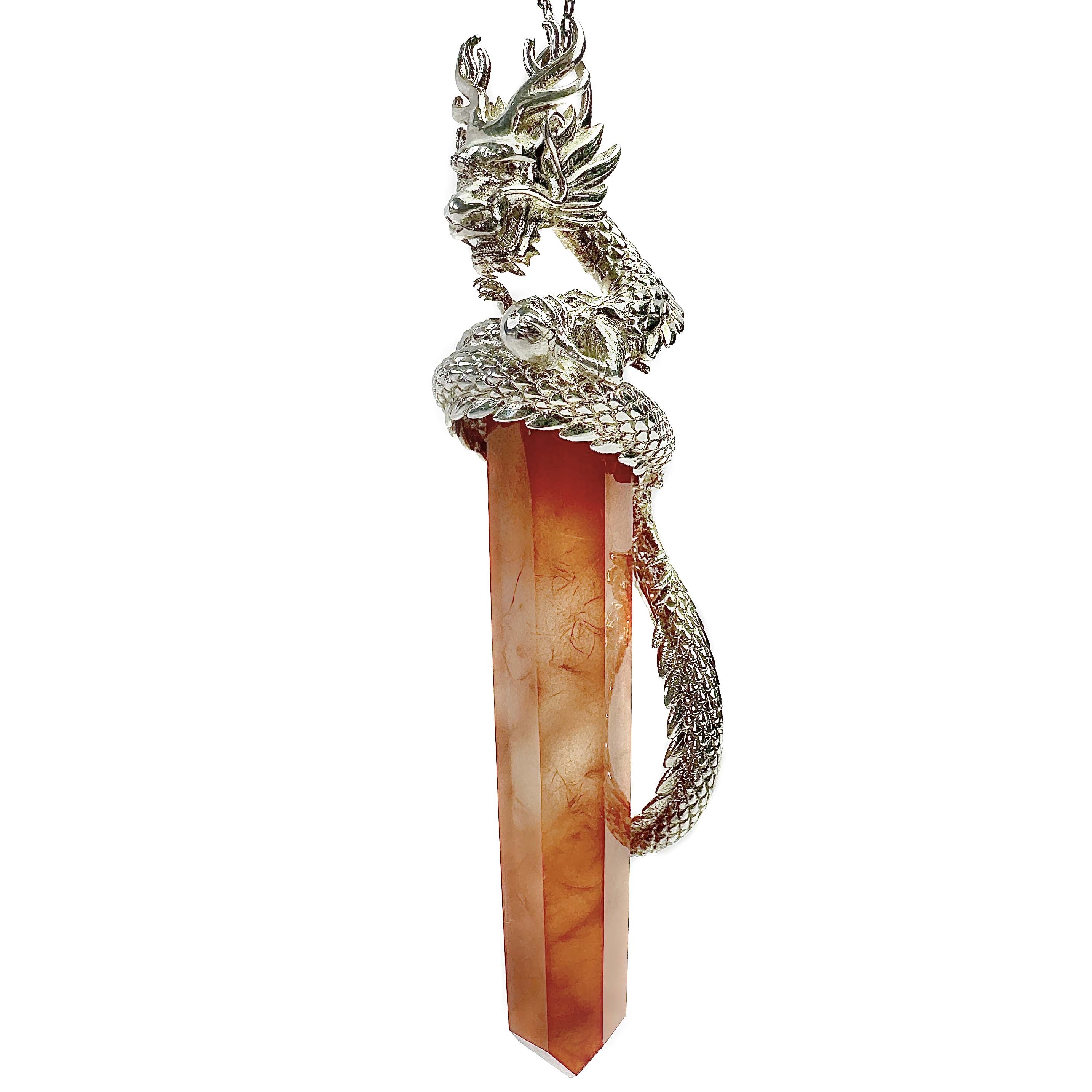 Shinecrys-red crystal silver dragon S925 pendant