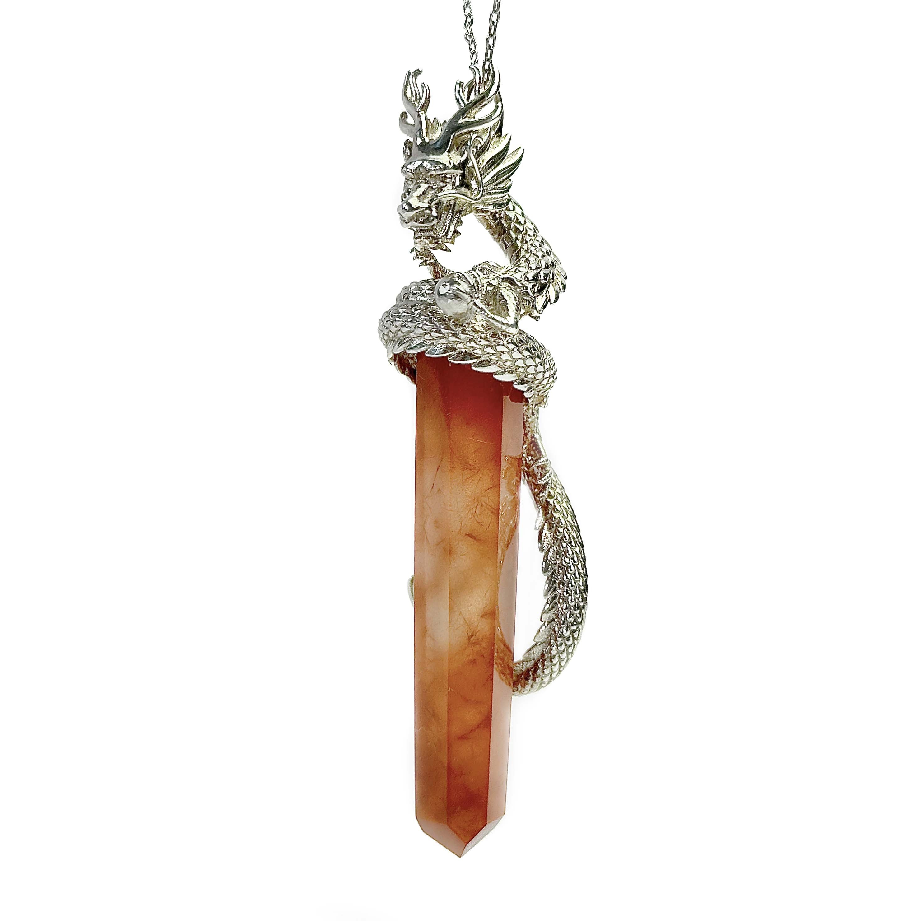 Shinecrys-red crystal silver dragon S925 pendant