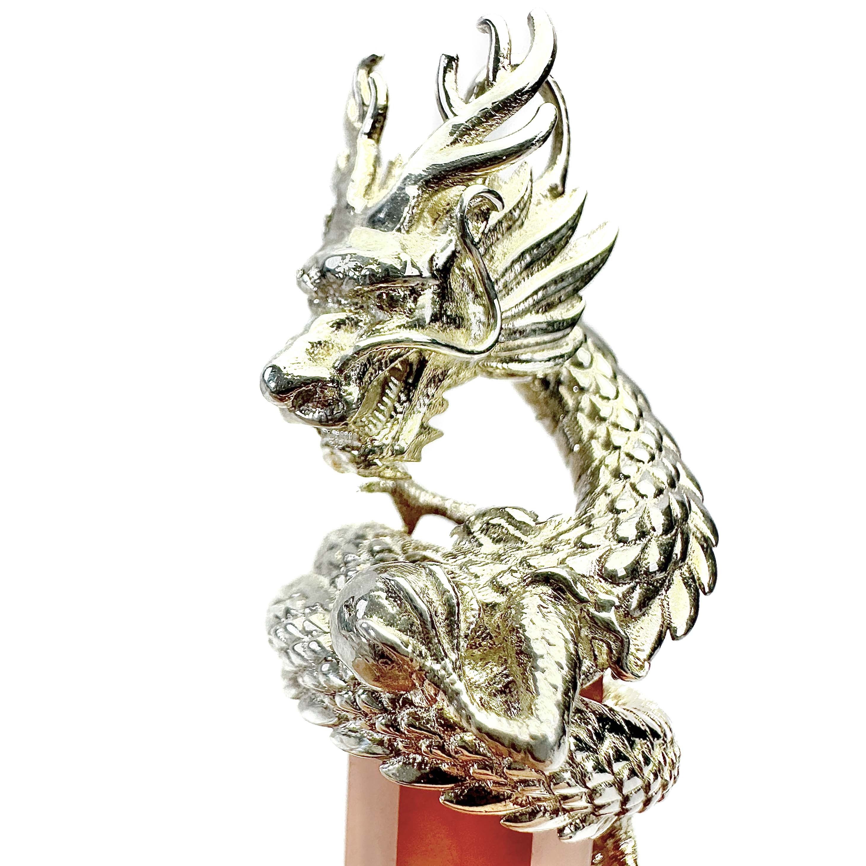 Shinecrys-red crystal silver dragon S925 pendant