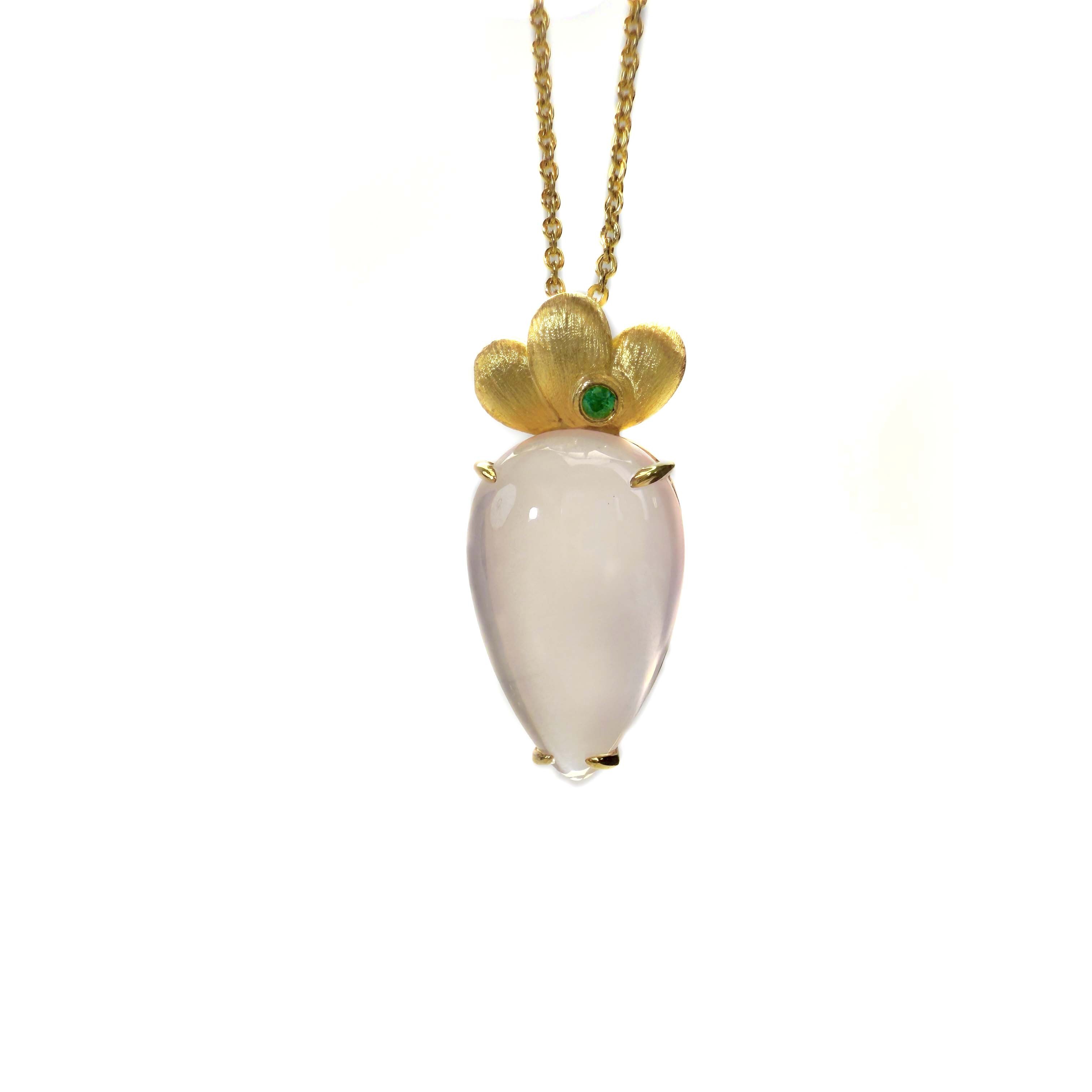Shinecrys-rose quartz S925 pendant