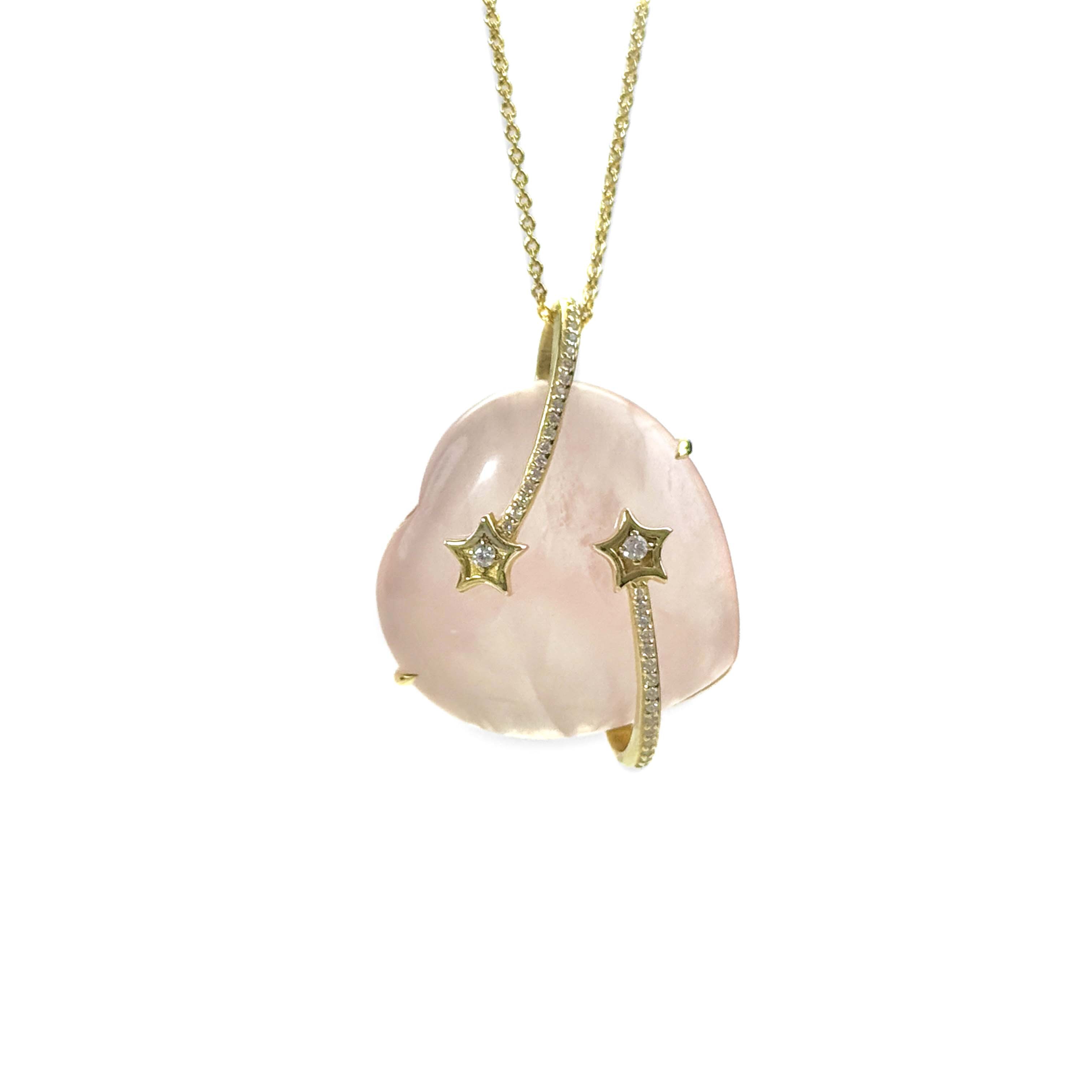 Shinecrys-rose quartz S925 pendant