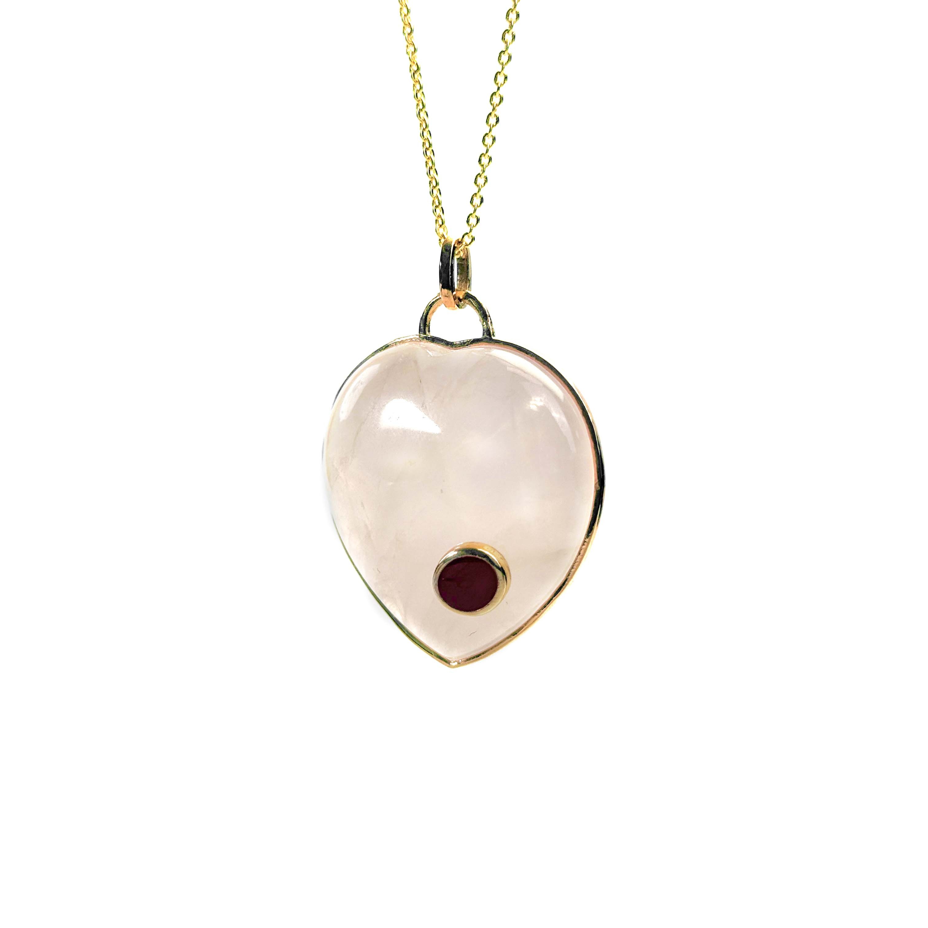Shinecrys-rose quartz S925 pendant