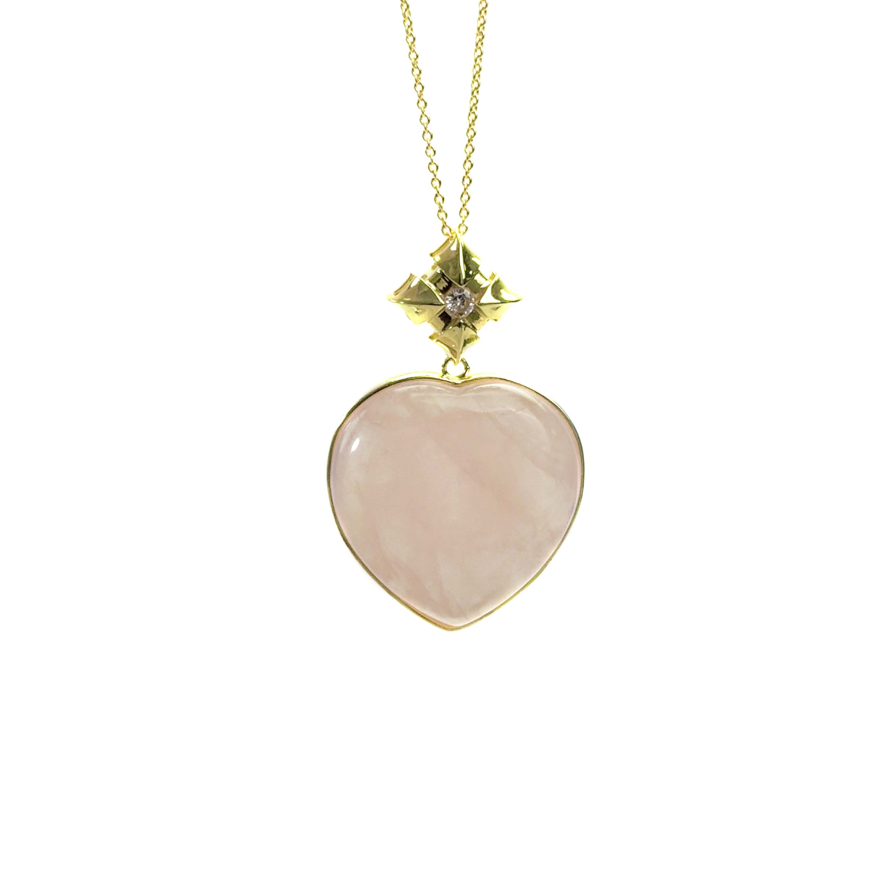 Shinecrys-rose quartz S925 pendant