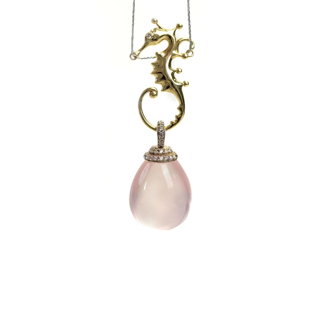 Shinecrys-rose quartz S925 pendant