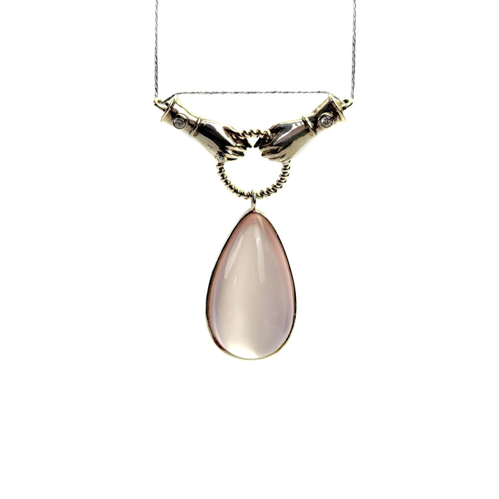 Shinecrys-rose quartz S925 pendant