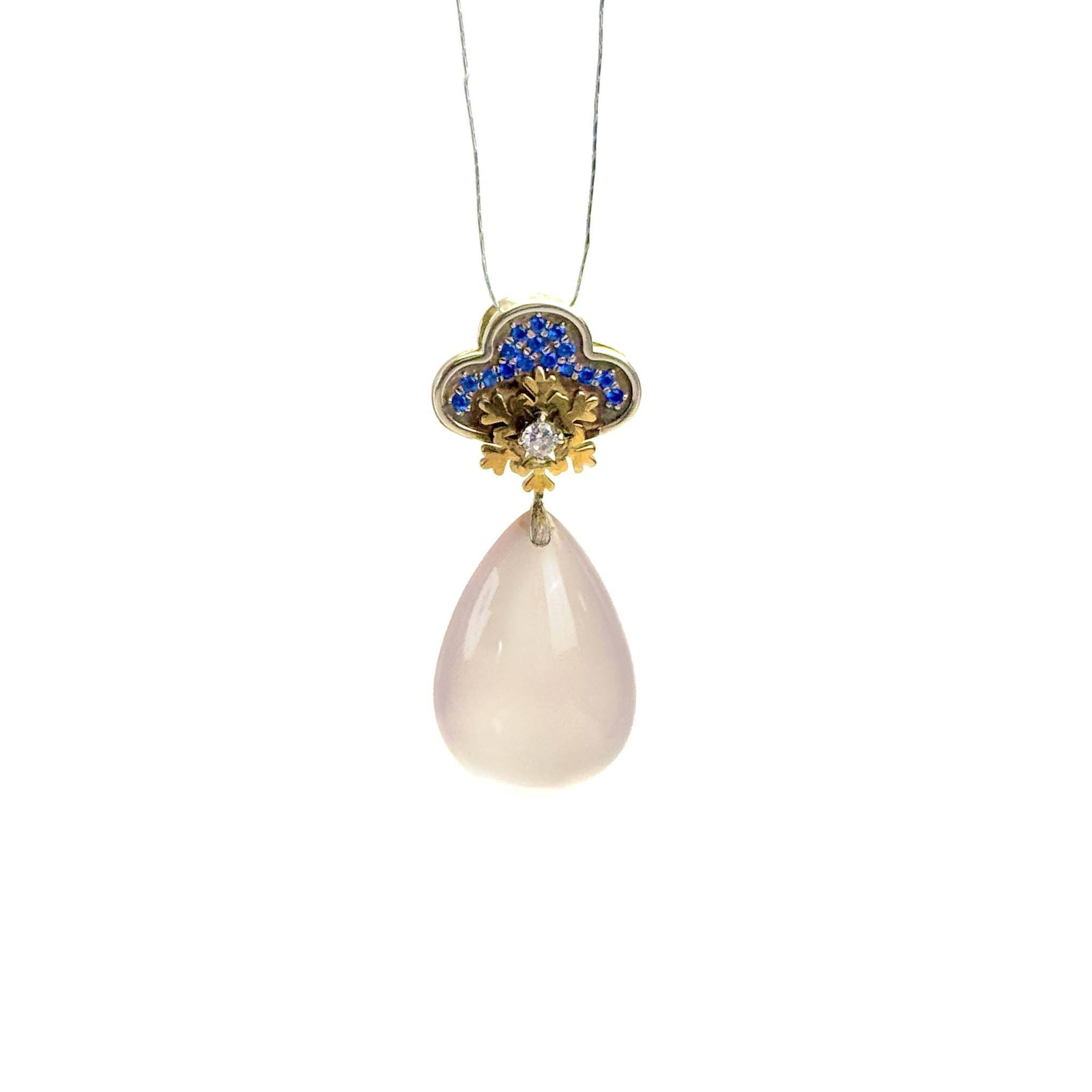 Shinecrys-rose quartz S925 pendant