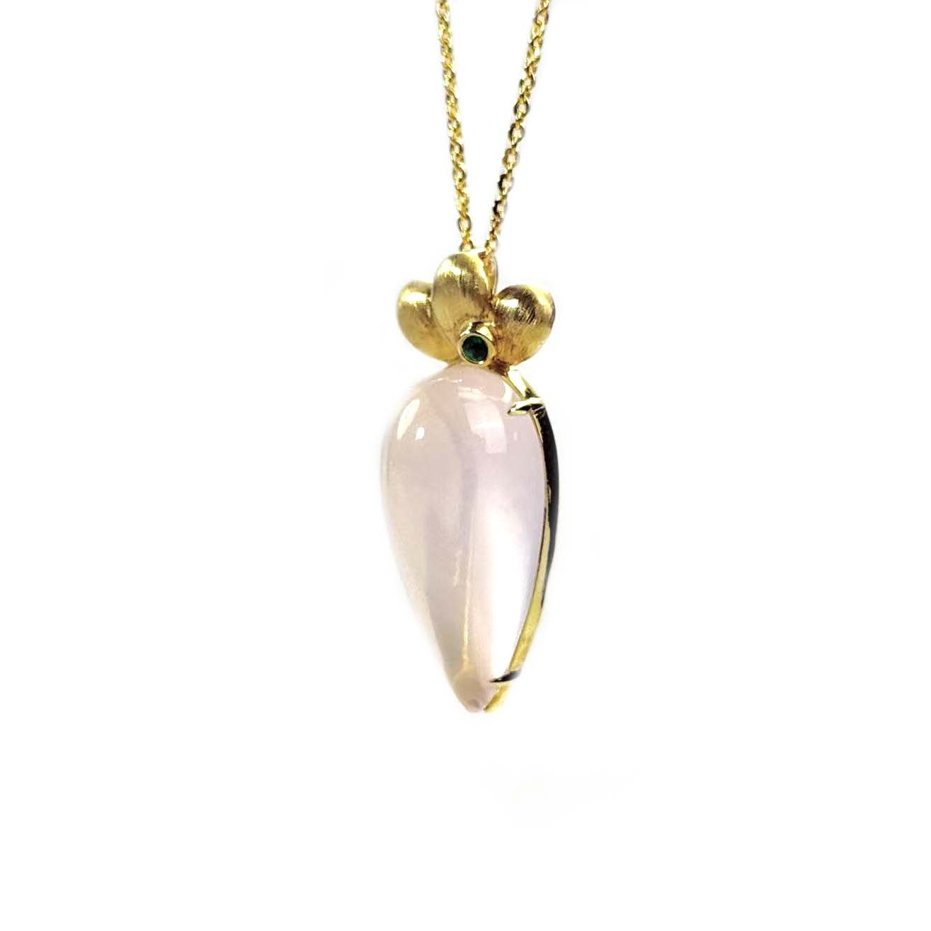 Shinecrys-rose quartz S925 pendant