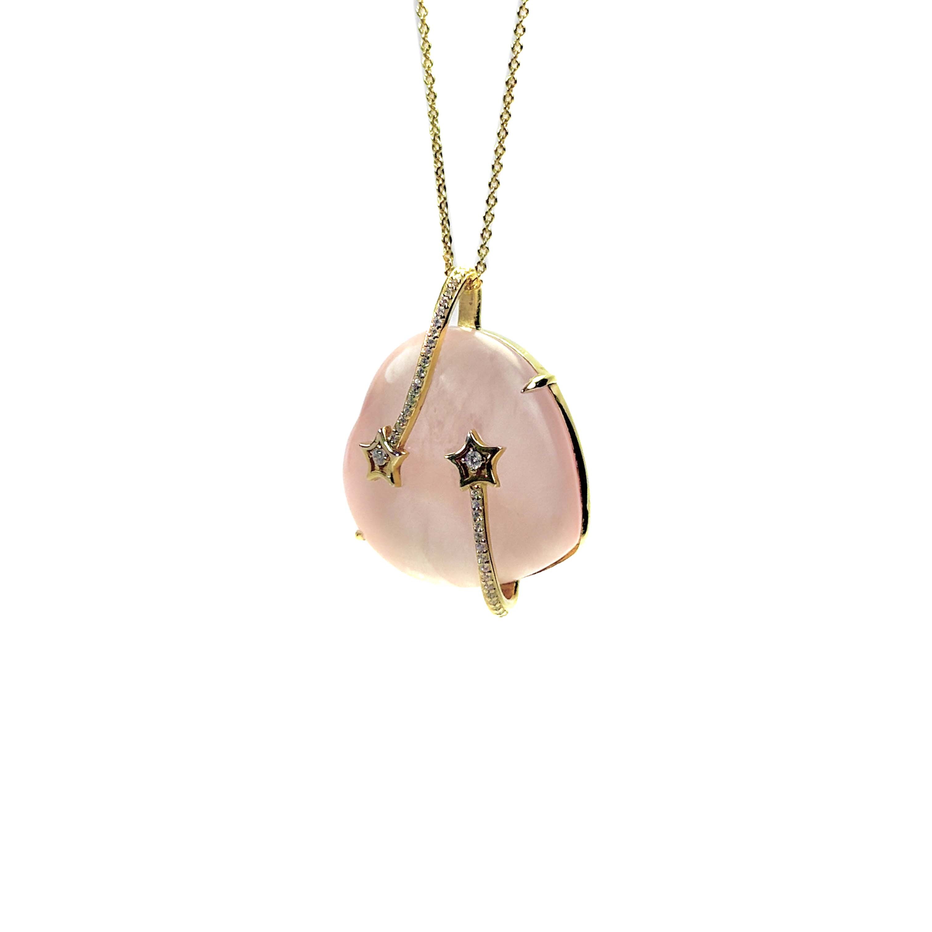 Shinecrys-rose quartz S925 pendant