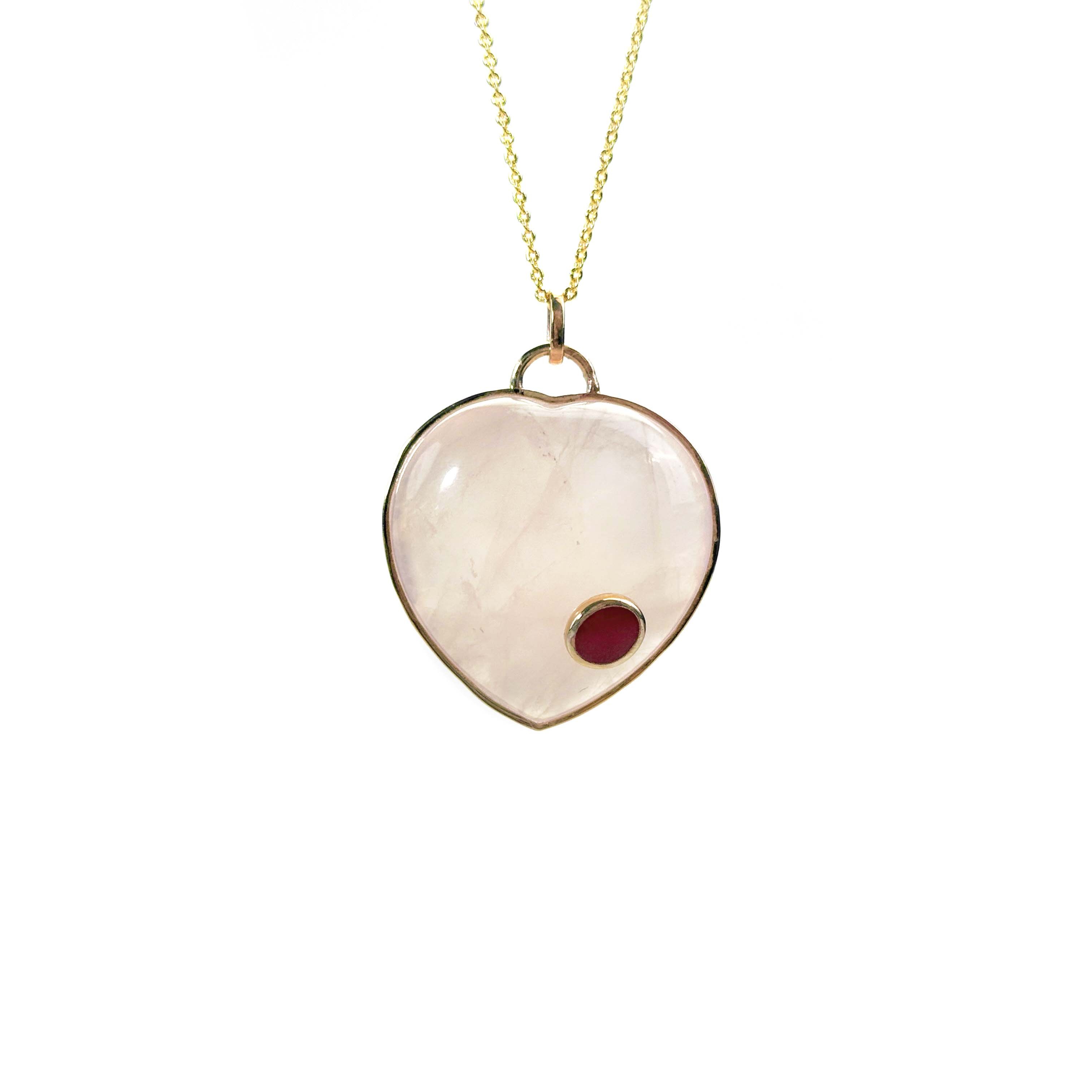 Shinecrys-rose quartz S925 pendant