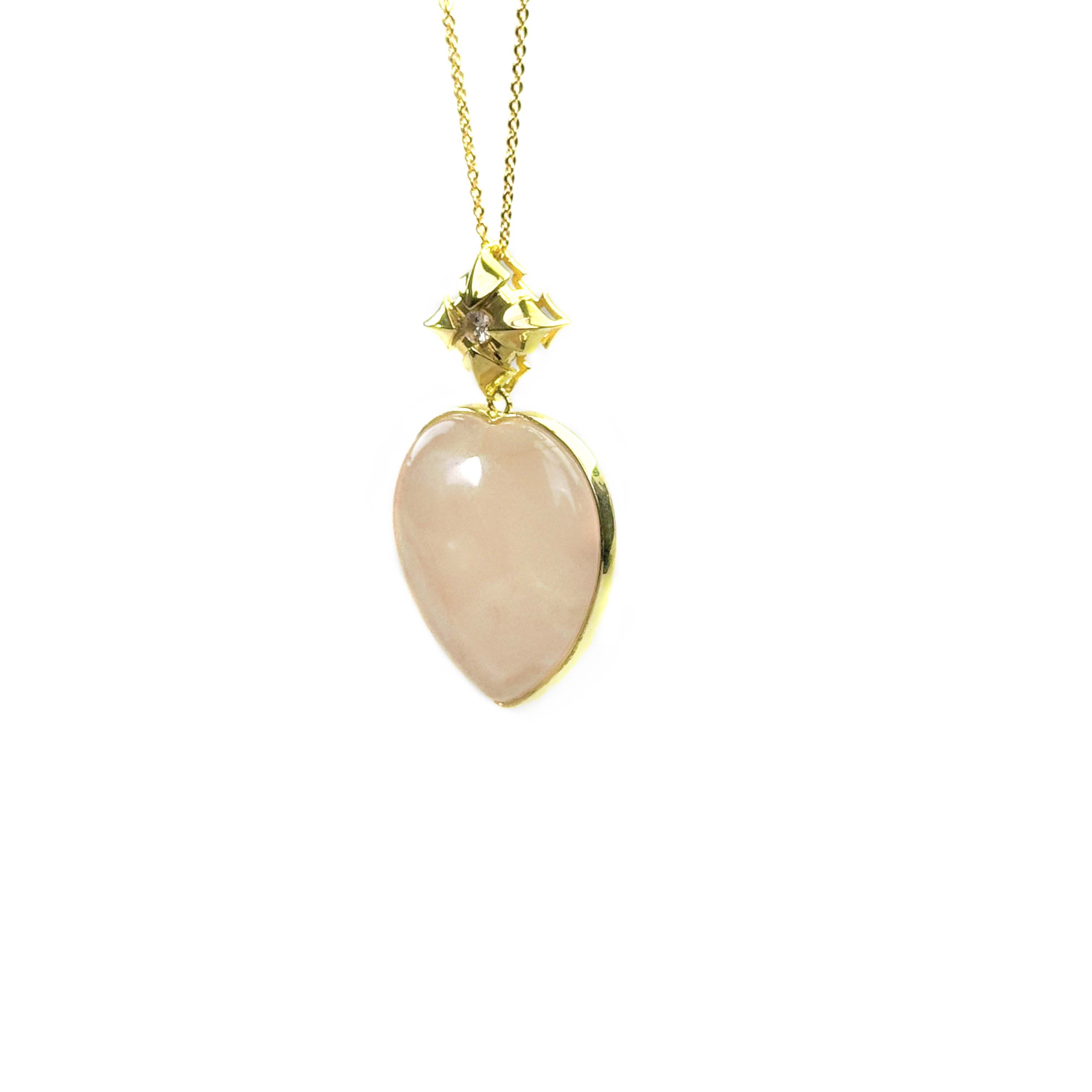 Shinecrys-rose quartz S925 pendant