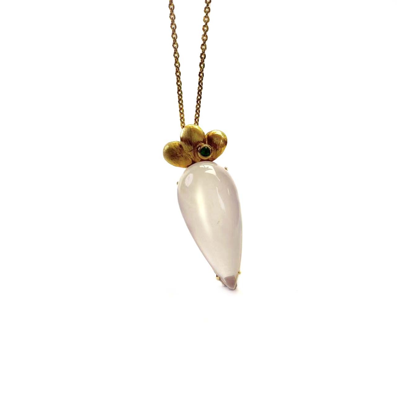 Shinecrys-rose quartz S925 pendant