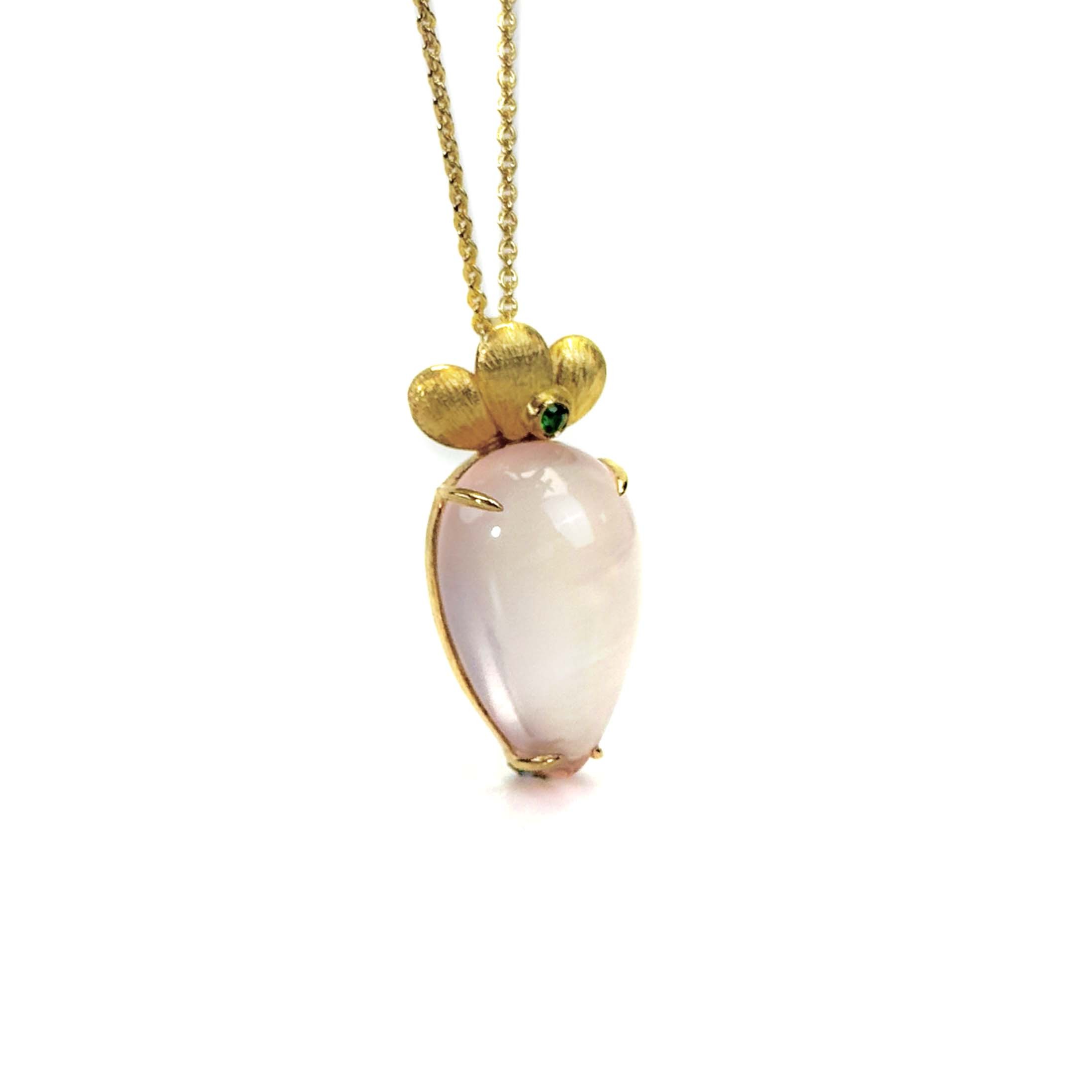 Shinecrys-rose quartz S925 pendant