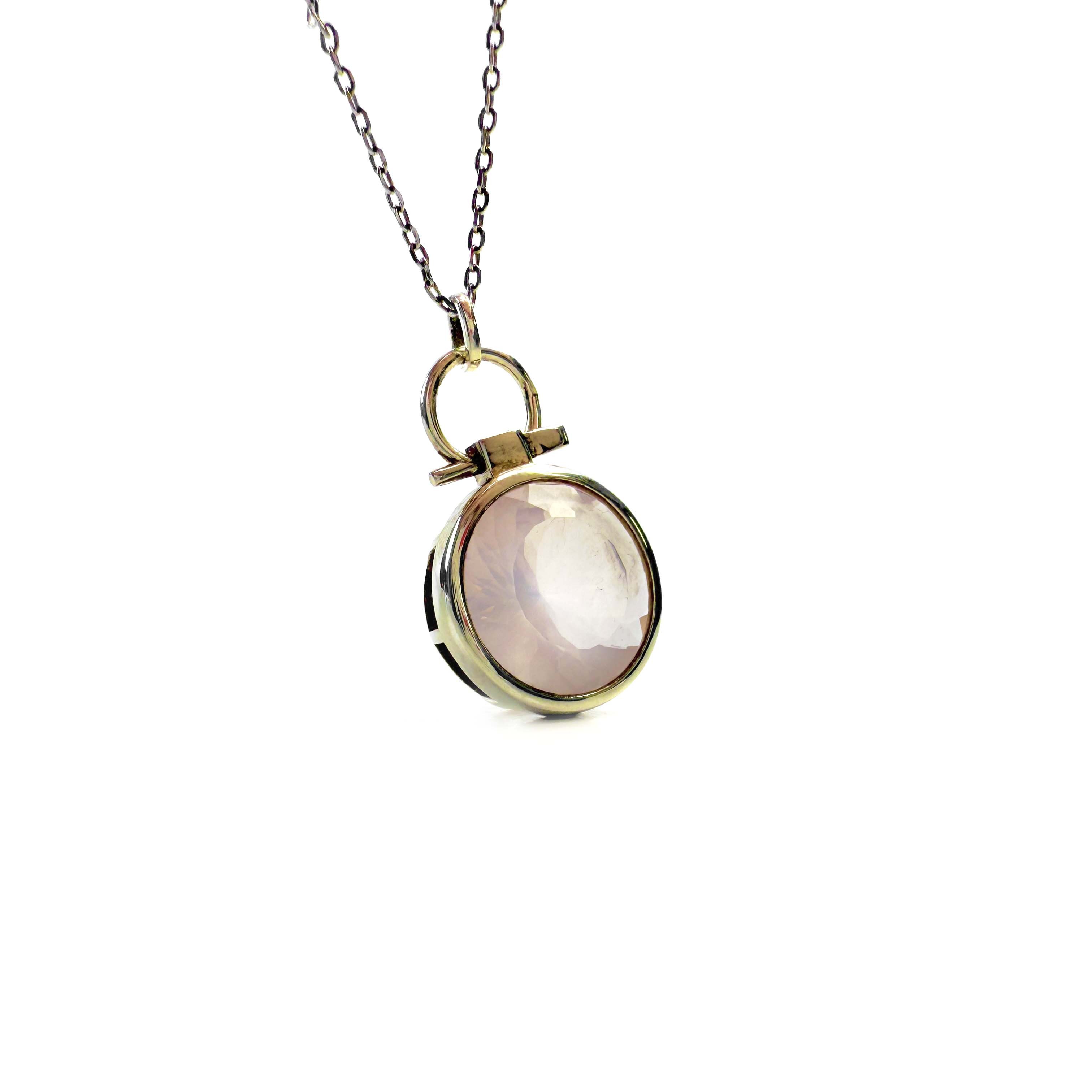 Shinecrys-rose quartz S925 pendant
