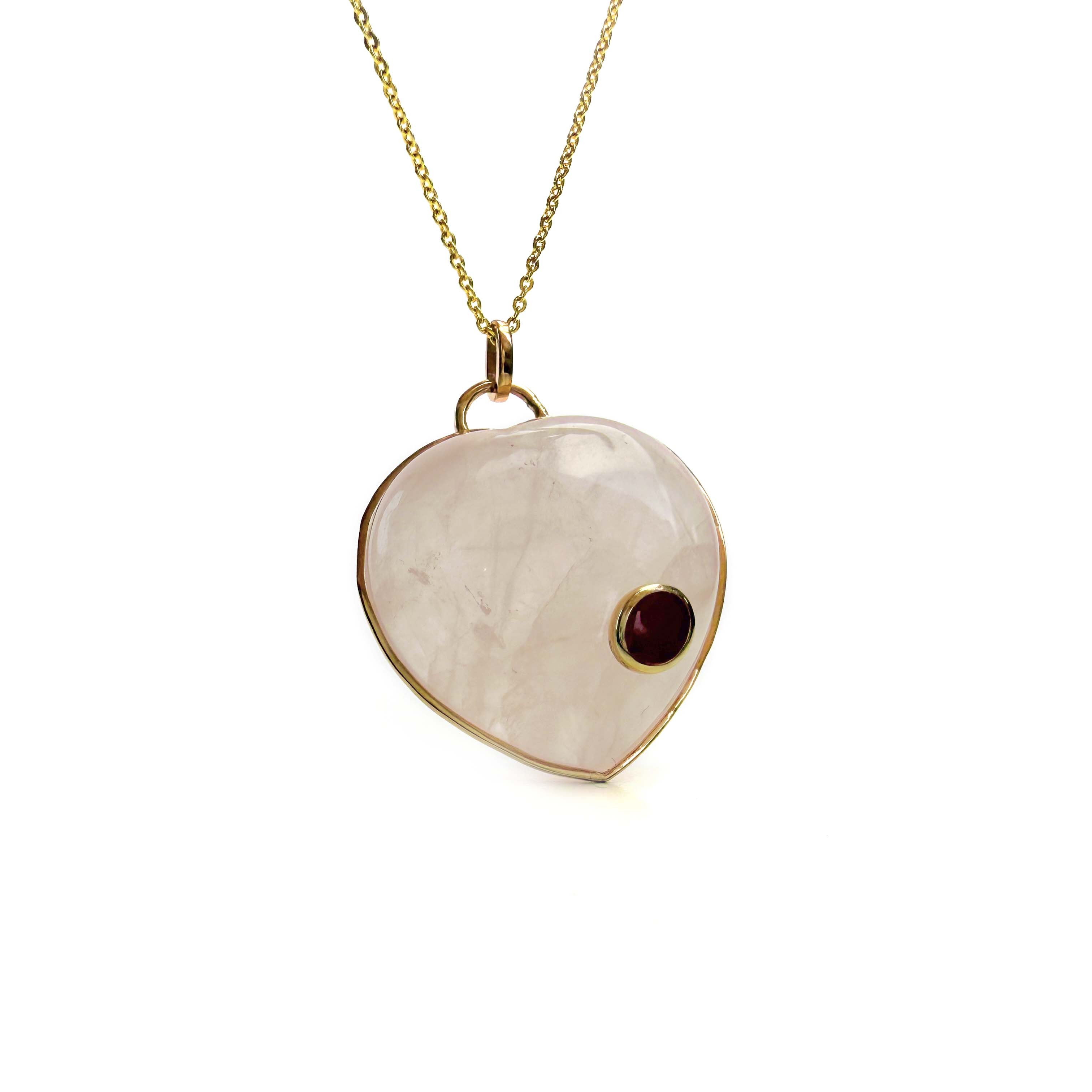 Shinecrys-rose quartz S925 pendant